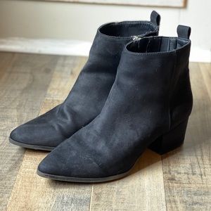 A new day faux suede pointy black booties 7